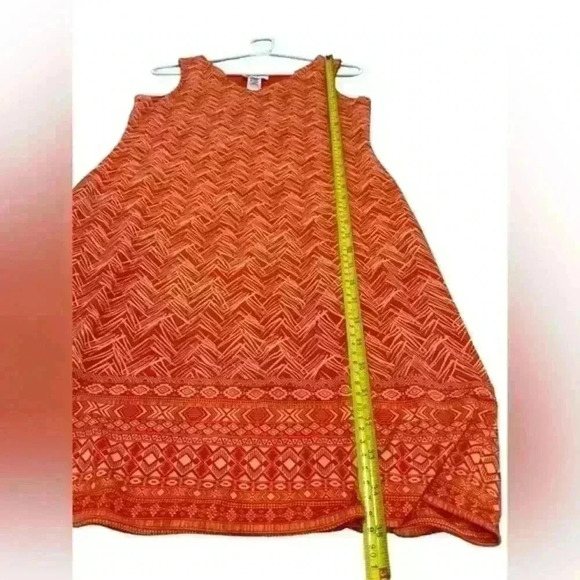 Magnolia Grace S Orange Sleeveless Tunic Dress Stretch Geometric - Picture 8 of 8